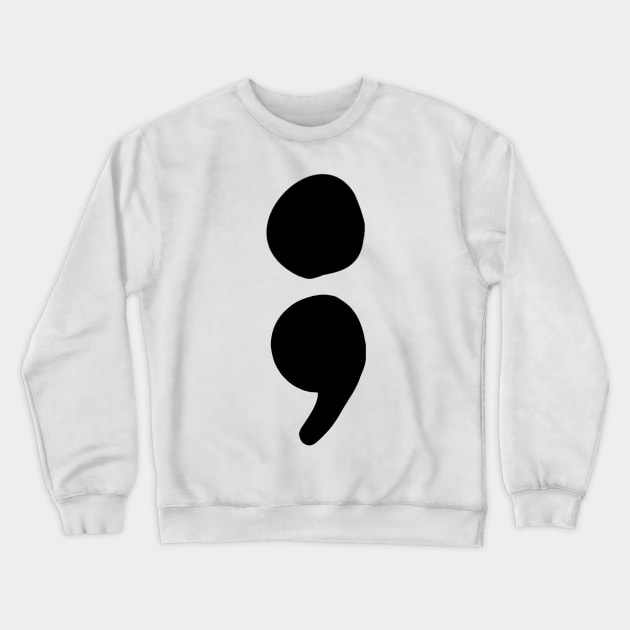 semicolon (black) Crewneck Sweatshirt by mystudiocreate